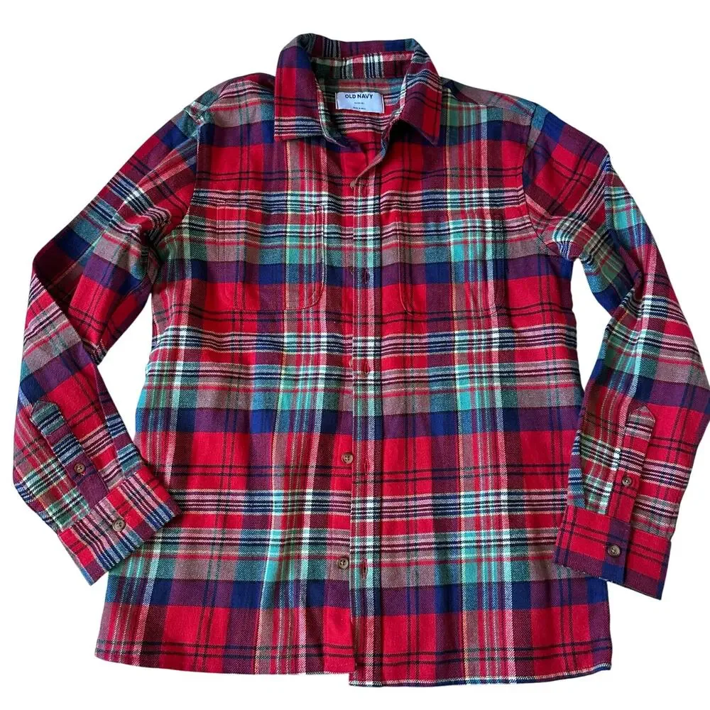 Old Navy Plaid Flannel Dress Shirt - Size XL